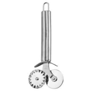 feliator de aluat din inox cu două roți și mâner cu agățătoare
