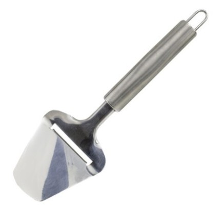 spatulă din inox cu lamă centrală pentru feliat și servit brânză