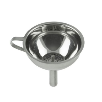 pâlnie din inox cu sită interioară și mâner