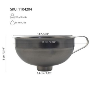 Pâlnie inox cu mâner: Gură largă, transfer curat gemuri/conserve