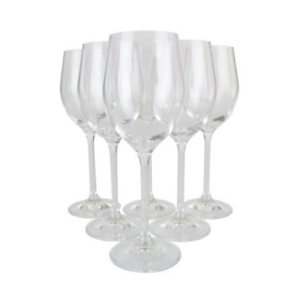 Set de pahare pentru vin alb, formă elegantă, design subțire cu picior înalt și cupă îngustă pentru păstrarea aromelor, 6 buc