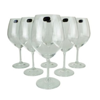 set 6 pahare de cristal pentru vin roșu cu cupă generoasă