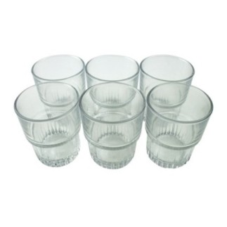 set de 6 pahare pentru whisky cu model cu baza cu striații