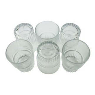 Set pahare de cafea 120 ml, model cu striații, potrivite cu orice ocazie pentru apă, suc sau whisky, 6 buc