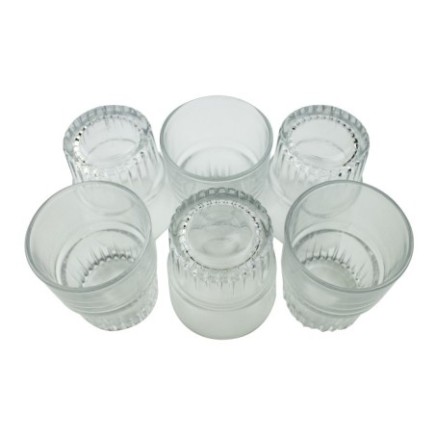 Set pahare de cafea 120 ml, model cu striații, potrivite cu orice ocazie pentru apă, suc sau whisky, 6 buc
