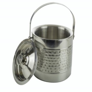 Frapieră din inox pentru cuburi de gheață cu capac și mâner, pentru o servirea elegantă la petreceri în baruri sau restaurante