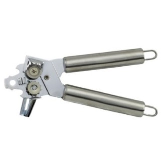 Dispozitiv manual pentru deschis conserve din inox, cu mecanism robust pentru o utilizare fără efort, perfect pentru uz casnic