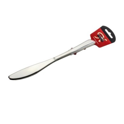 set două cuțite pentru masă din inox cu etichetă de carton colorată