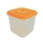 cutie dreptunghiulară din plastic cu capac portocaliu pentru depozitat alimente
