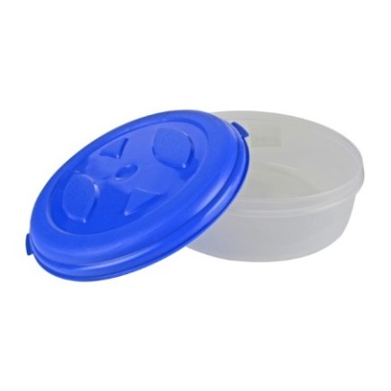 Caserolă pentru alimente rotundă cu capac bine fixat, pentru depozitat și transport, compatibil microunde și congelator, 1.3 L