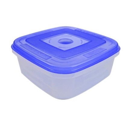 Caserolă pentru alimente, pătrată, cu capac bine fixat, pentru depozitat și transport, compatibil microunde și congelator, 1L