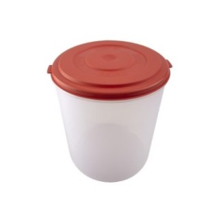 caserolă cilindrică din plastic cu capac pentru depozitarea făinii