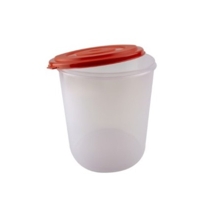 Caserolă pentru alimente cilindrică cu capac bine fixat pentru depozitat și transport, compatibil microunde și congelator, 5.4L