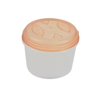 cutie de condimente rotundă din plastic cu capac portocaliu