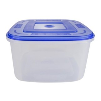 cutie pătrată pentru mâncare din plastic cu capac albastru