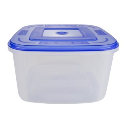 cutie pătrată pentru mâncare din plastic cu capac albastru