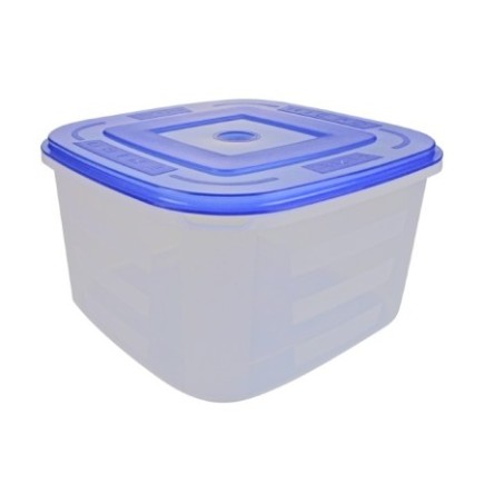 Caserolă pentru alimente, pătrată, cu capac bine fixat, pentru depozitat și transport, compatibil microunde, congelator, 4L