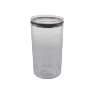 cutie pentru alimente cilindrică înaltă din plastic transparent cu capac cu inel din cauciuc