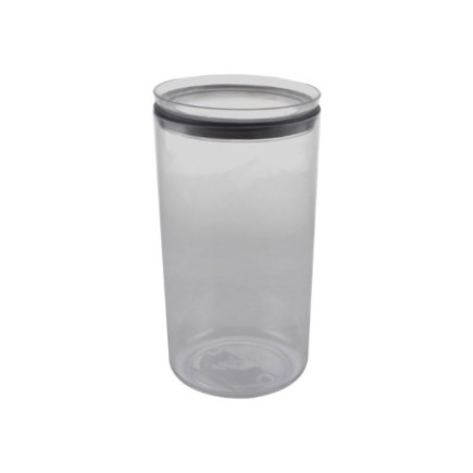 cutie pentru alimente cilindrică înaltă din plastic transparent cu capac cu inel din cauciuc