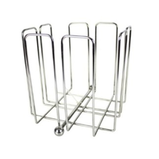 organizator pentru șervețele de masă din inox cu bare verticale laterale în formă de cub