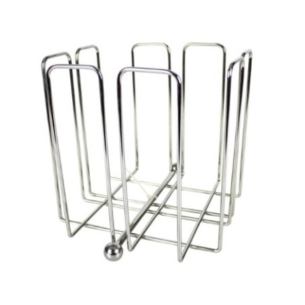 organizator pentru șervețele de masă din inox cu bare verticale laterale în formă de cub