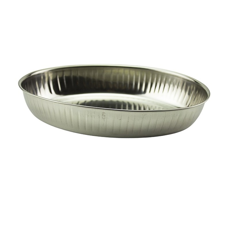 Coș pentru servit pâine la masă, oval, din inox rezistent si durabil, ideal pentru aperitive și gustări