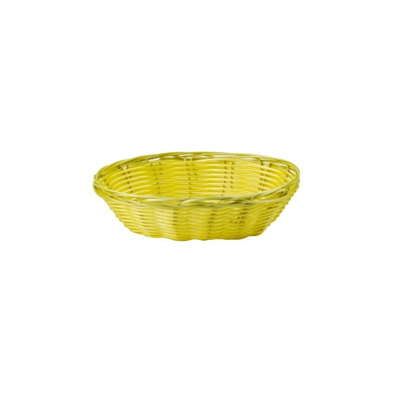 Coș pentru servit pâine, chifle sau croissante la masă, oval din polyratan împletit