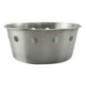 Coș pentru servit pâine, design perforat din inox, ideal pentru produse de patiserie, 18 cm coș rotund din inox și pereți înalți cu perforații pentru servire pâine