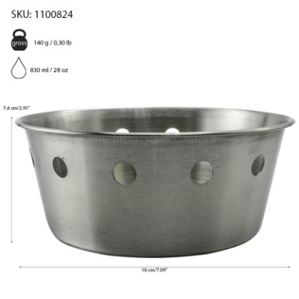 Coș pentru servit pâine, design perforat din inox, ideal pentru produse de patiserie, 18 cm