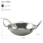 Coș pentru servit pâine, fructe sau gustări, rotund, din inox rezistent, cu mânere, perfect pentru restaurante și cantine, 19 cm coș pâine cu două mânere din inox și specificații despre dimensiuni și capacitate