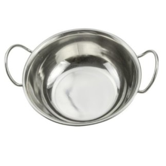 coș rotund cu două mânere pentru servit pâine la masă din inox