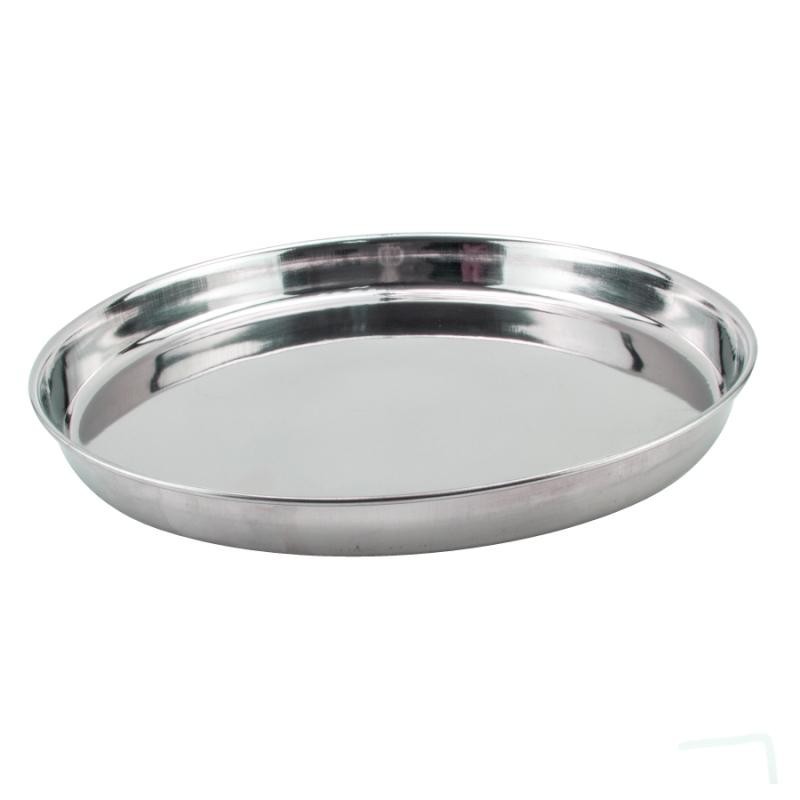 Tavă de servit rotundă din inox, cu margine înălțată, pentru transportul băuturilor în baruri, cafenele și restaurante, 35 cm Tavă de servit rotundă din inox, cu margine înălțată, pentru transportul băuturilor în baruri, cafenele și restaurante, 35 cm
