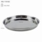 Tavă de servit rotundă din inox, cu margine înălțată, pentru transportul băuturilor în baruri, cafenele și restaurante, 35 cm tavă rotundă din oțel inoxidabil cu margini înălțate întoarsă cu fundul în sus