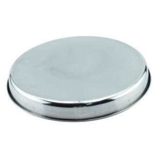 tavă rotundă pentru servit din inox cu specificații despre greutate și dimensiuni