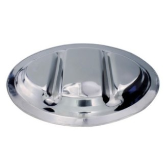 platou oval din inox cu 3 compartimente întors cu susul în jos