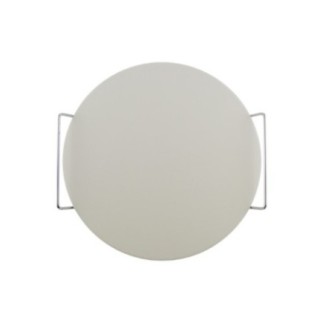 Platou rotund pentru servit, din piatră albă, cu mânere din inox, ideal pentru pizza, gustări, aperitive sau brânzeturi, 33 cm