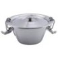 Bol inox cu capac și cleme de prindere, pentru depozitare și transport alimente, ideal pentru mâncare gătită, 1.5L caserolă din inox cu capac și clame de închidere
