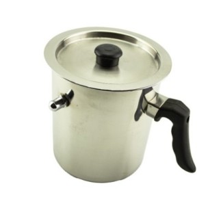 oală pentru fiert lapte din inox cu supapă de abur capac și un singur mâner