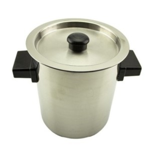 Oală pentru fiert lapte cu pereți dubli, capac și supapă de abur, din inox cu două mânere, 2 L