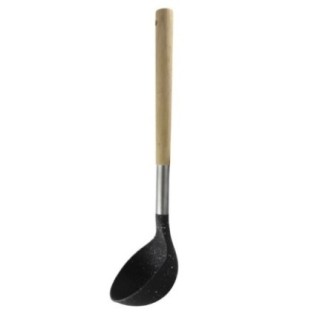 Polonic din plastic cu mâner din lemn, ideal pentru servirea supelor reci, compoturilor și punch-ului la evenimente, 100 ml