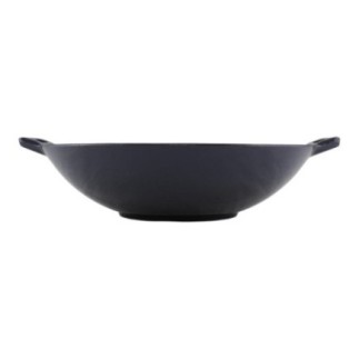 vas din fontă tip wok cu două mânere