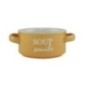 Bol ceramic cu două toarte, pentru servirea supei, ciorbei sau a tocănițelor, utilizare zilnică, stivuibil, portocaliu, 450 ml bol ceramic portocaliu cu mânere pentru servit cereale cu lapte