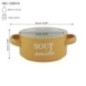 Bol ceramic cu două toarte, pentru servirea supei, ciorbei sau a tocănițelor, utilizare zilnică, stivuibil, portocaliu, 450 ml Bol ceramică portocaliu pentru supă - 400 ml, 12 cm