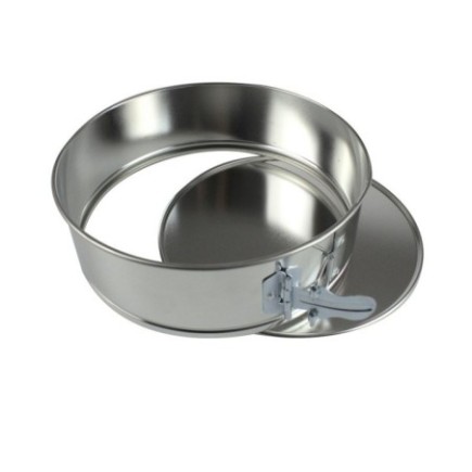 Formă rotundă pentru copt din tablă cositorită cu bază detașabilă, ideală pentru eliberarea rapidă și fără efort, 22 cm