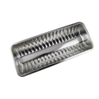 Tavă de copt dreptunghiulara, ondulată, lată, din tablă cositorită, ideală pentru coacere uniformă și rulade perfect rumenite