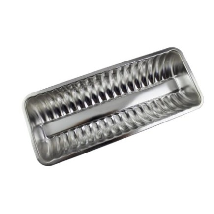 Tavă de copt dreptunghiulara, ondulată, lată, din tablă cositorită, ideală pentru coacere uniformă și rulade perfect rumenite