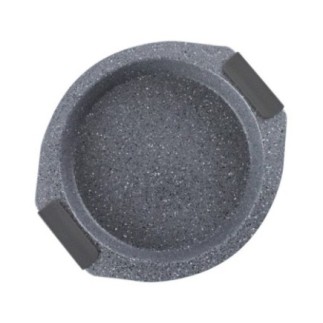 Tavă rotundă pentru copt, înveliș antiaderent, cu aspect granit și mânere din silicon, ideală pentru o coacere uniformă, 22.5 cm