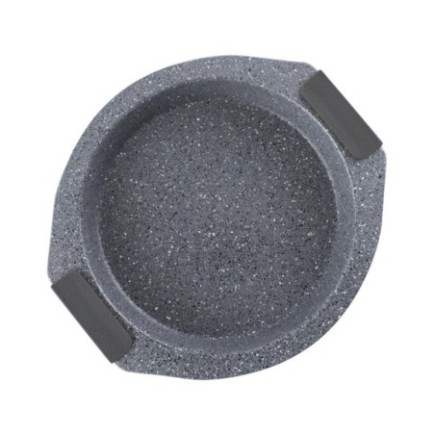 Tavă rotundă pentru copt, înveliș antiaderent, cu aspect granit și mânere din silicon, ideală pentru o coacere uniformă, 22.5 cm