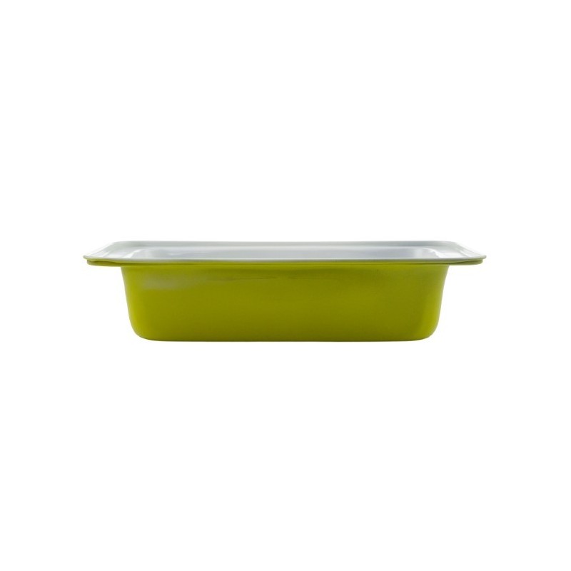Tavă de copt dreptunghiulară, cu acoperire ceramică, asigură coacere uniformă a checurilor și a cozonacilor, verde Tavă de copt dreptunghiulară, cu acoperire ceramică, asigură coacere uniformă a checurilor și a cozonacilor, verde
