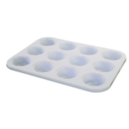 Tavă pentru copt brioșe 12 compartimente și strat cu acoperire ceramică ideală pentru prăjituri sau aperitive la cuptor, verde